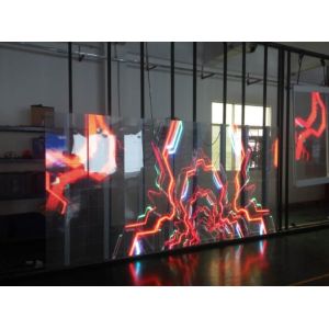 IP65 1R1G1B Transparent Video Wall Advertising 500*125mm Window Display