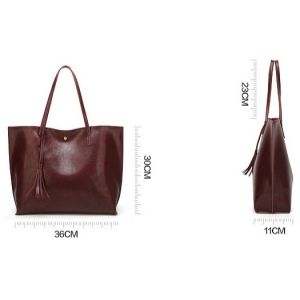 36x33x11 Cm Women Brown PU All Leather Tote Bag