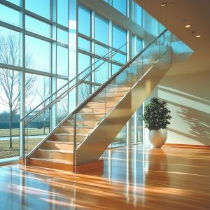 Modern Stainless Steel Handrails with Polished PSS Finish for Staircase Glass Railings