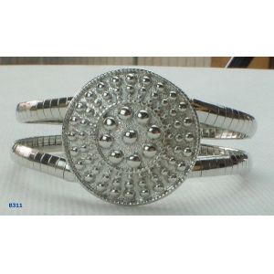 Quality Men's Fashion Rhodium Color Beaded Metal Bangles for Anniversary 48g OEM for sale