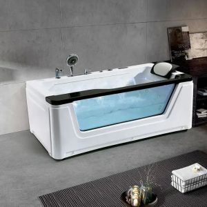 Acrylic Bathroom Sanitary Ware Fibreglass Double Whirlpool Spa Bathtub