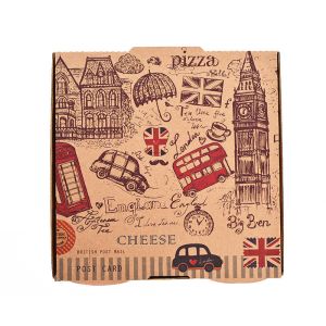 Cardboard Paper Printed Pizza Boxes Custom Folding Packaging 16x16