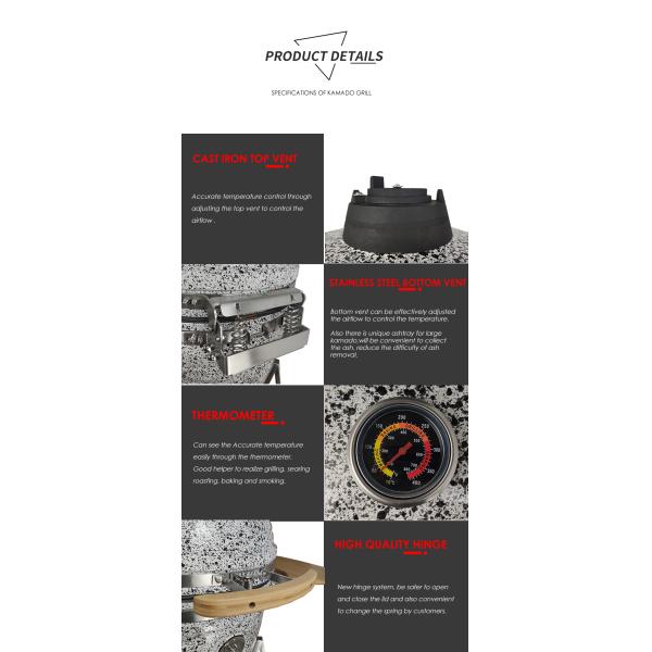 KIMSTONE 2023 New Arrival Customized XL 21 Inch BBQ Charcoal Grill Ceramic Kamado Grill Smoker