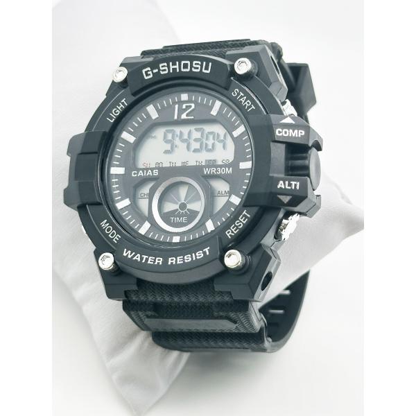 Stainless Steel Case Sport Quartz Light Wrist Watch Round With Digital Display Feature