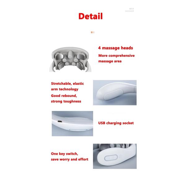 EMS Microcurrent Pulse Smart Electric Neck Massager Heating Therapy Muscle Stimulator