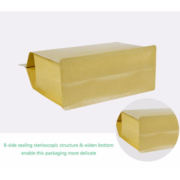 Stand Up 25x11x29.5cm Matte Kraft Paper Zipper Bag With Handle and Flat Bottom