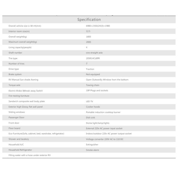 MSS Standard Camper Caravan Trailer With Rear Cooking Cabin for Touring