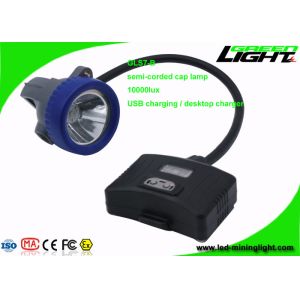 Semi - Corded Mining Cap Lights 10000Lux Compact Resistant With 1 Main Light 6
