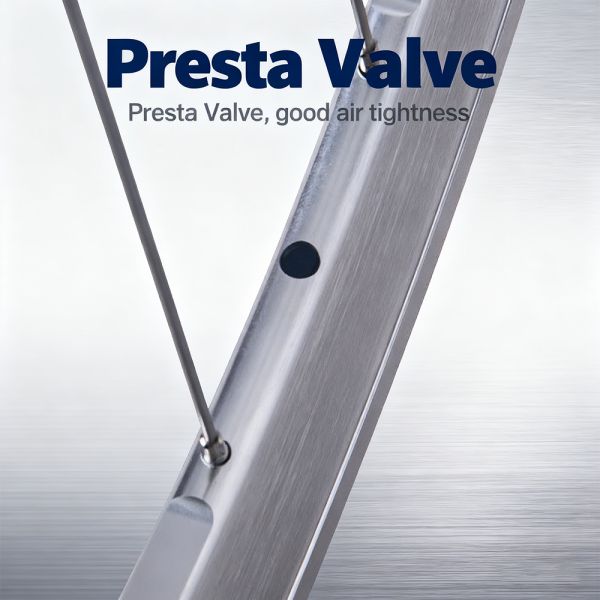 Silver 50mm Height Road Bike Wheelset with High Pressure Rim Tape and V Brake