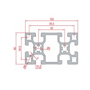 50100 Extrusion Aluminum Profiles Silver Mill Finish Or Anodizing National