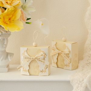 European Wedding Favor Box Floral Lace Hanging Candy Gift