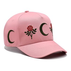 4 Matching Fabric Color Eyelets Cotton Baseball Cap With Customizable Flower