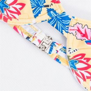 Push Up bikini set With Floral Print Random Tropical Self Tie Bikini