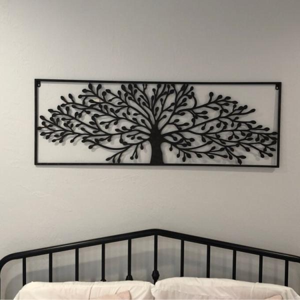 Buy Light Weighted Rectangular Metal Oak Tree Wall Art 48 Inch at wholesale prices