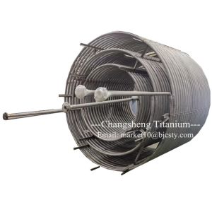 Quality Titanium Tube Coil Anticorrosion Heat Exchanger Immersed Cooling Coil for sale