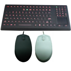 Industrial Backlighted Silicone Waterproof Keyboard With Touchpad 108 Key Army