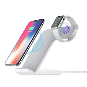 Travel 2 In 1 Fast Standing Wireless Charger For Apple Watch / Ipad Tablets