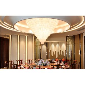 China Modern Luxury Round Rock Crystal Chandelier For Living Room Villa Hotel Ceiling Decorative Lighting on sale