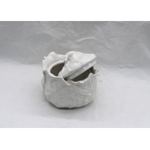 White Ceramic Kitchen Canisters Handmade Vegetable Design Cabbage Food Container