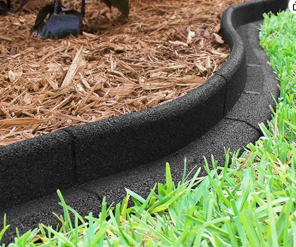 Recycled Rubber Landscape Edging 1200x100mm Black