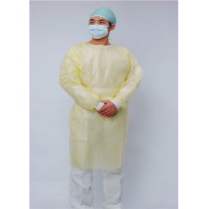 Quality Waterproof Yellow 25 Pack 115CM Disposable Isolation Gowns for sale