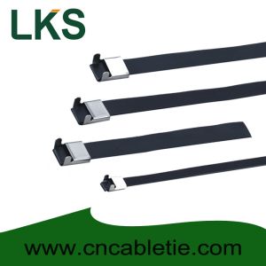 Quality 8×250mm L Type PVC coated stainless steel cable tie for sale