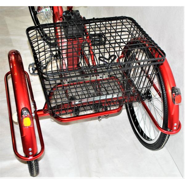 24" Rear Hub Motor Steel Frame 7speeds 36V350W 35KM/H Unisex Adult Electric Tricycles