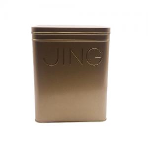 Quality Large Square Tea Canister Tin With Hinged Lid Tea Tin Packaging for sale