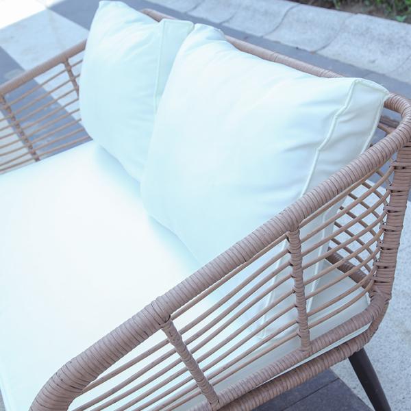 Bistro All Weather Wicker Patio Dining Set 4 Pieces Modern Garden Wicker Sofa