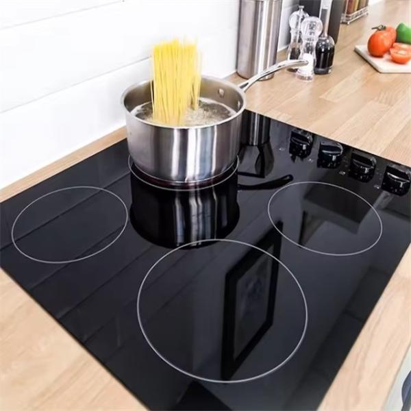Buy Top Grade 4mm High Temperature Resistant Black Ceramic Glass for Round Square Cooktop at wholesale prices