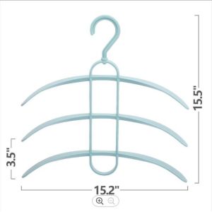 3 Layers Wide Shoulder Hangers Plastic Fish Bone Shape