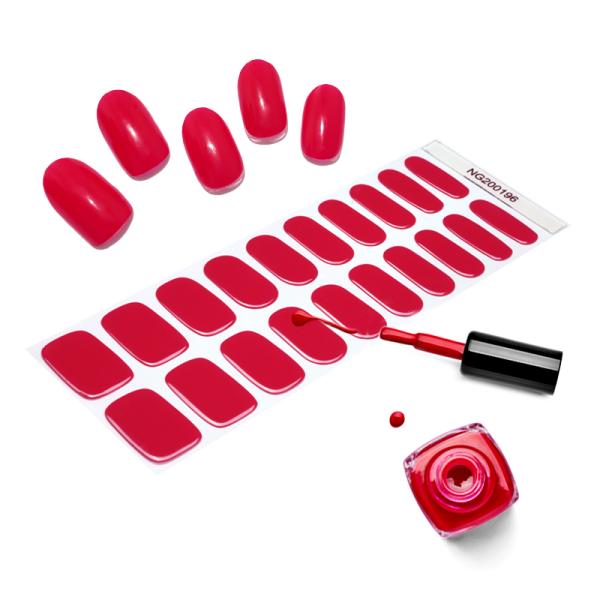 Hot Sell Valentine Semi Cured Wraps Long Lasting Gel Nail Stickers New Arrival Styles Nail Gel Wraps With Uv Lamp