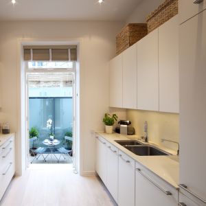 Custom White Simple Style Kitchen Cabinets Matt Melamine Kitchen Cabinets