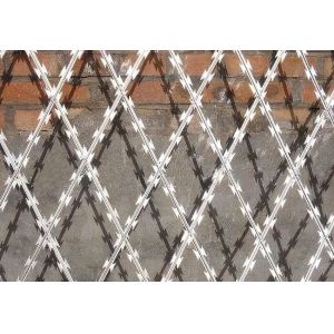 BTO-18 Concertina Razor Wire Coil , Galvanized Razor Barbed Wire