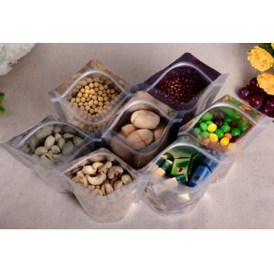 Strong Laminated Stand Up Clear Zipper Pouch Printing Gusset Bag