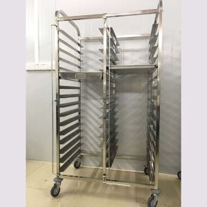 China Commercial Polished Stainless Steel Tray Cart Trolley For Bread Cake Baking on sale