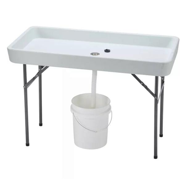 Portable Folding Table for Party Hotel Camping Square HDPE Plastic Metal Chill Ice Cooler