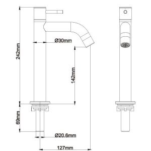 Modern design stainless steel single lever basin faucet with spout