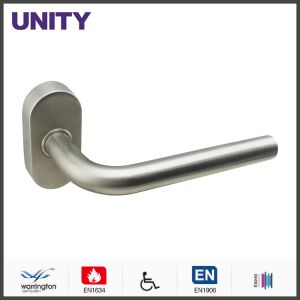China Stainless Steel Fire Door Lever Handle EN1906 and EN1634 Satin Finish on sale