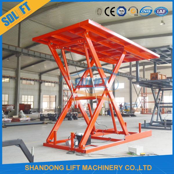 Rectangular Tube Checkered Iron Hydraulic Car Lift For Home Basement