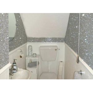 Single Side Precut Dark Grey Glitter Wallpaper Covering Convenience Unique