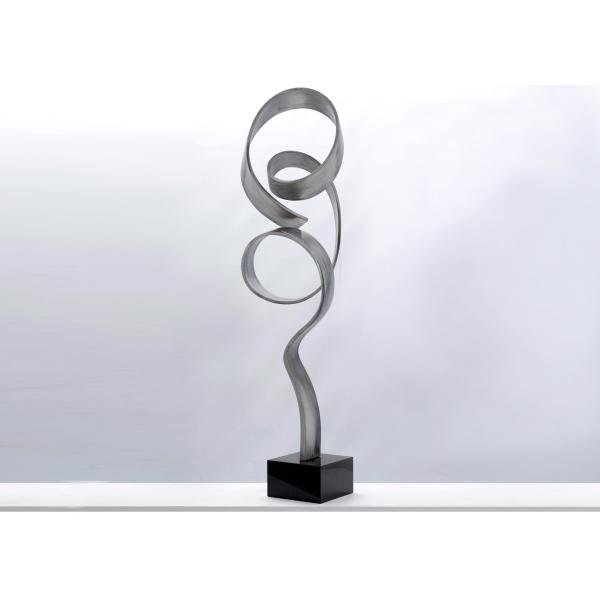 Buy Decorative Home Metal Ribbon Sculpture , Metal Outdoor Sculpture Abstract at wholesale prices