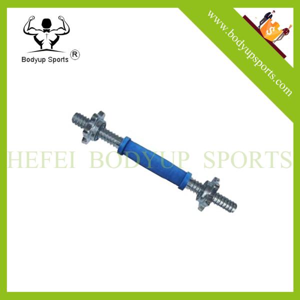 Buy 14" Rubber Grip Chrome Solid Dumbbell Handle with Threaded Ends at wholesale prices