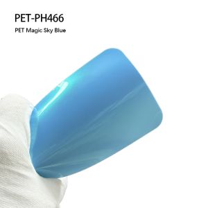 China PET-PH466 PET Pvc Gloss Wrap Film With Magic Sky Blue Color on sale