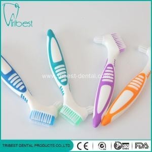 Buy Nylon Bristle Oral Care Denture Tooth Brush Two Head at wholesale prices