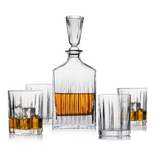 Glass Factory Direct Sale High Quality Glass Stopper Whiskey Decanter Set
