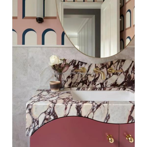 Modern Calacatta Viola Marble Vanity Sink for Big Slab Kitchen Countertops and Sinks