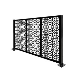 Fashion Black Aluminum Privacy Fence Panels Laser Cutting Metal Modern