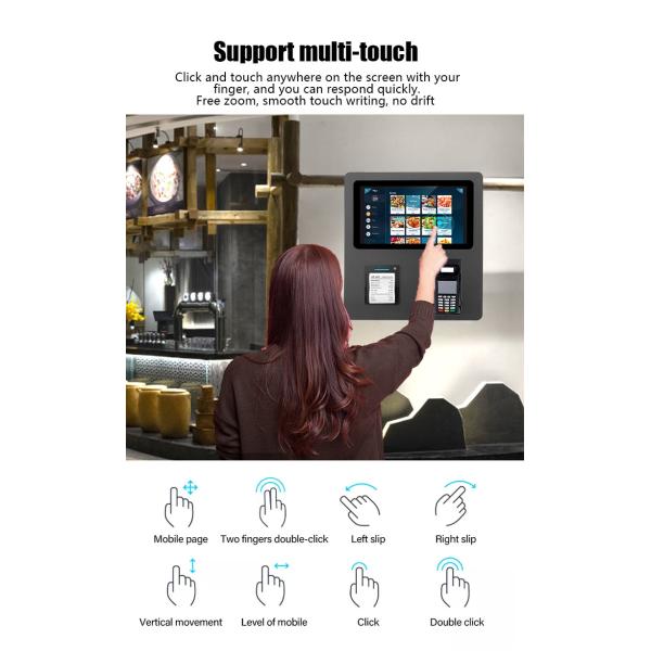 15.6 inch HD Capacitive Touch Screen Self Ordering Kiosk Manufacturer For Restaurant/Hotel
