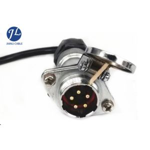 5 Pin Flexible Coiled Car Monitor Backup Camera Cable Shielding 3 Channel Camera